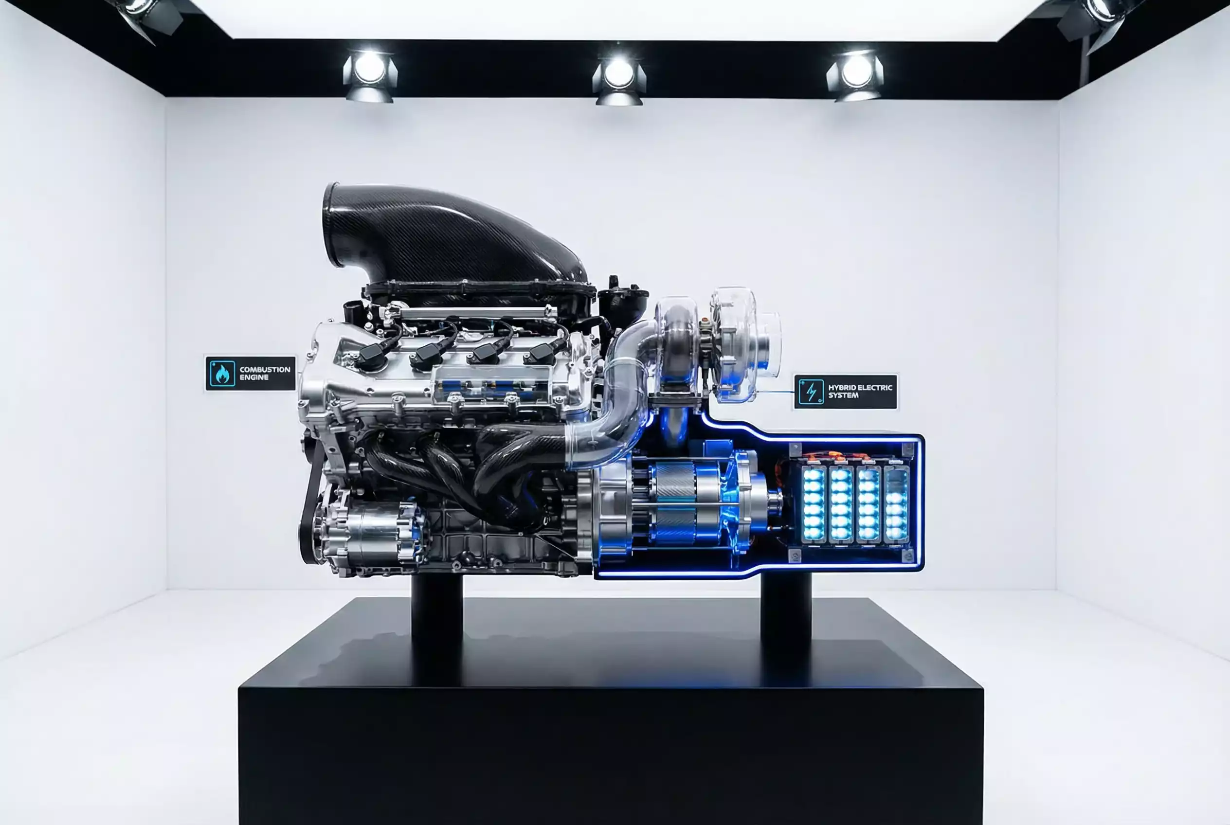 Esquema conceptual del propulsor híbrido de Fórmula 1 2026 con MGU-K de 350 kW